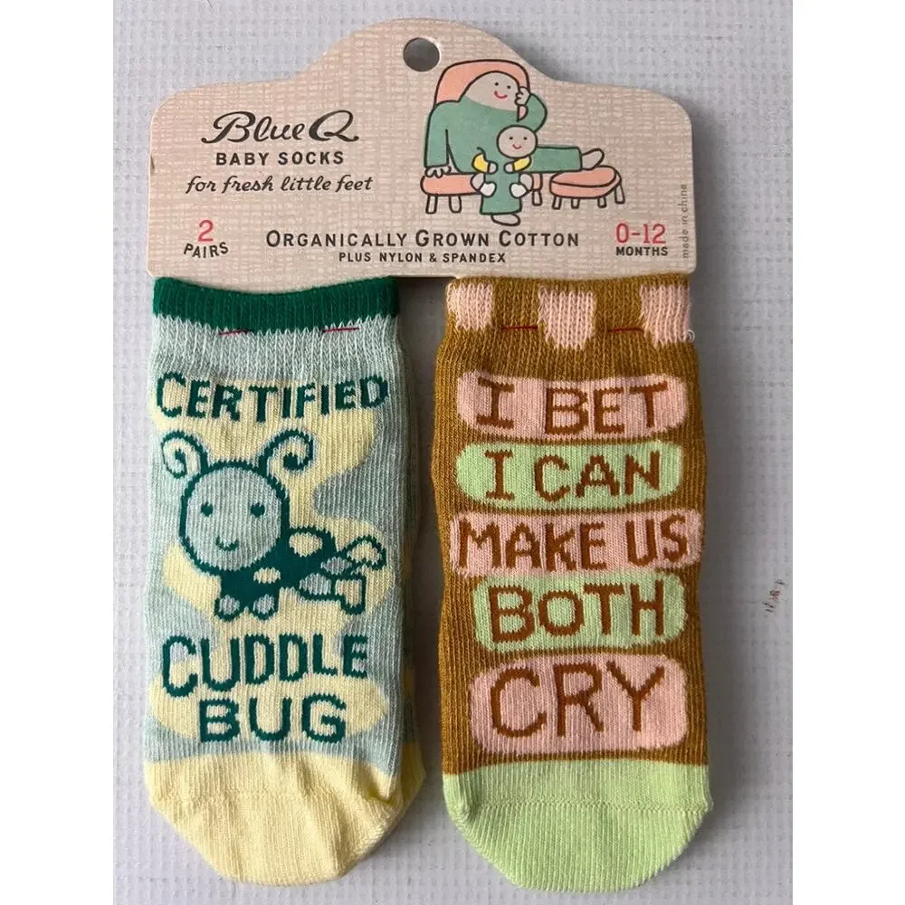 Blue Q Baby Socks Organic Cotton 0-12 months New